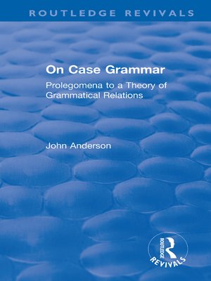 cover image of On Case Grammar